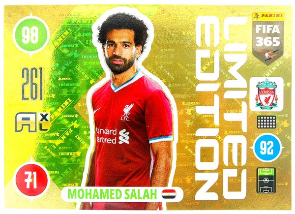 Panini FIFA 365 Adrenalyn XL 2021 Kollektion – LE-Card Mo Salah Vorne