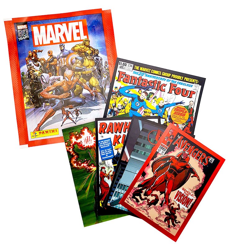 80 Jahre Marvel Sticker und Cards Tüte Beispiel
