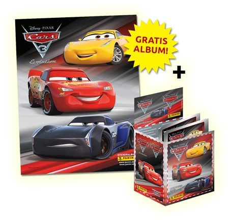 Cars Stickerkollektion - Stickeralbum und Box mit 50 Tüten