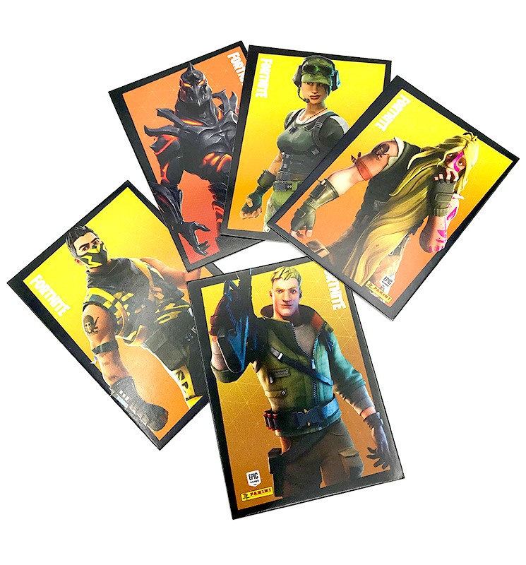 Fortnite Reloaded Trading Cards - Beispiel Outfit Cards mit unterschiedlichen Seltenheitswerten