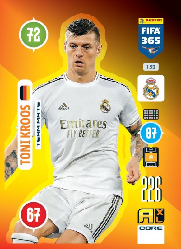 Abbildung von Base Card Toni Kroos der FIFA 365 Adrenalyn XL 2021