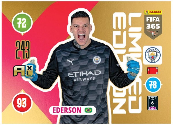 Panini FIFA 365 Adrenalyn XL 2021 Kollektion – LE-Card Ederson Vorne