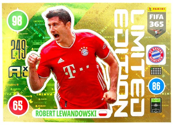 Panini FIFA 365 Adrenalyn XL 2021 Kollektion – LE-Card Robert Lewandowski Vorne