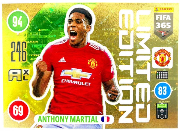 Panini FIFA 365 Adrenalyn XL 2021 Kollektion – LE-Card Anthony Martial Vorne
