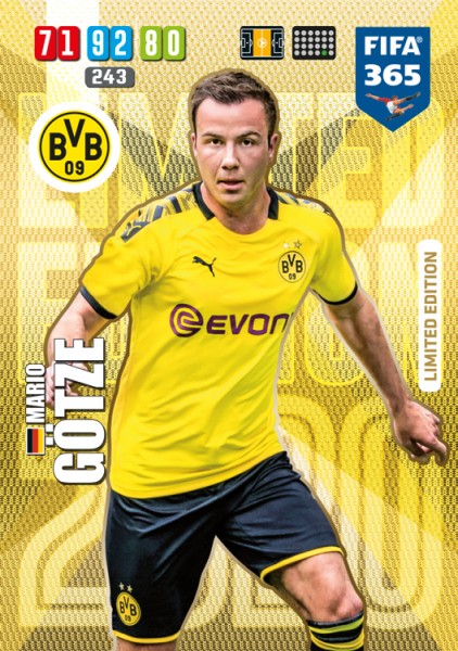 Panini FIFA 365 Adrenalyn XL 2020 Kollektion – LE-Card Mario Götze