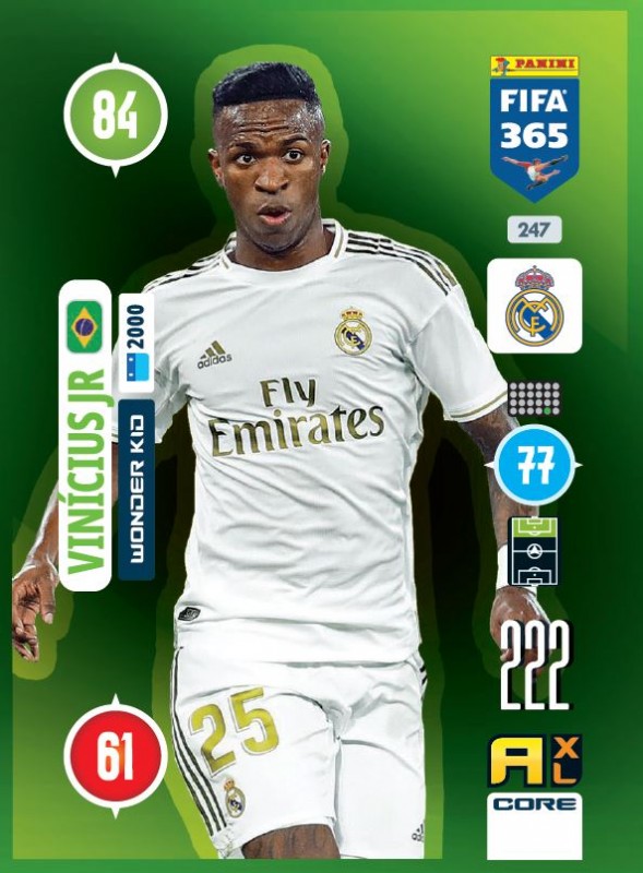 Abbildung von Vinicius Jr. Base Card der FIFA 365 Adrenalyn XL 2021