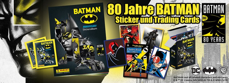 80 Jahre Batman Jubiläumskollektion: Sticker und Trading Cards