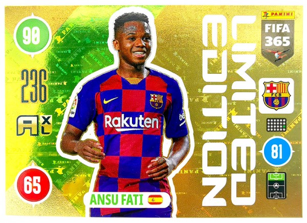Panini FIFA 365 Adrenalyn XL 2021 Kollektion – LE-Card Ansu Fati Vorne