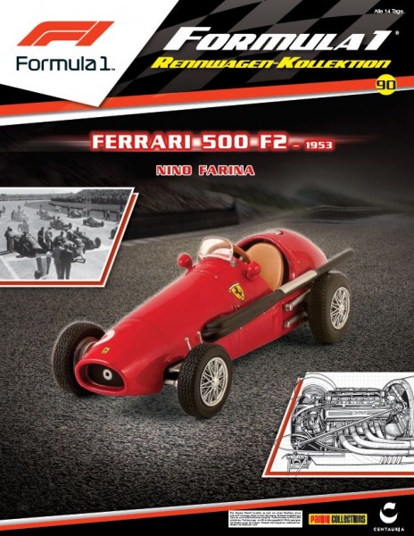 Formula 1 Rennwagen-Kollektion 90: Nino Farina (Ferrari 500 F2) Magazin Cover