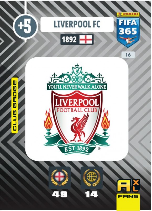 Abbildung von Liverpool Team Logo Fans Card der FIFA 365 Adrenalyn XL 2021