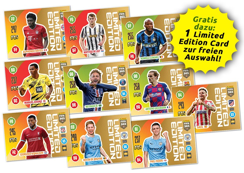 Panini FIFA 365 Adrenalyn XL 2021 - Übersicht Multipack LE-Cards