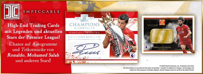 Impeccable Soccer Premier League 2019/2020 - High-End Trading Cards mit Legenden und aktuellen Stars der Premier League!