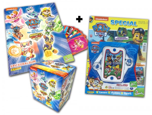 Paw Patrol - Mighty Pups Fan-Paket mit Stickern & Magazin