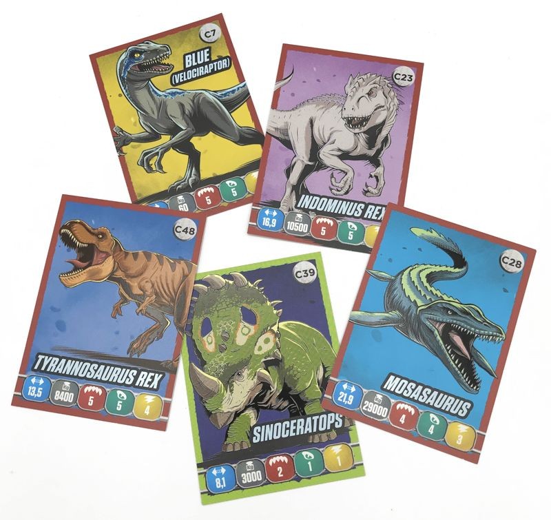 Jurassic World Anthology Sticker & Cards Dinosaurier Trading Cards Beispiel
