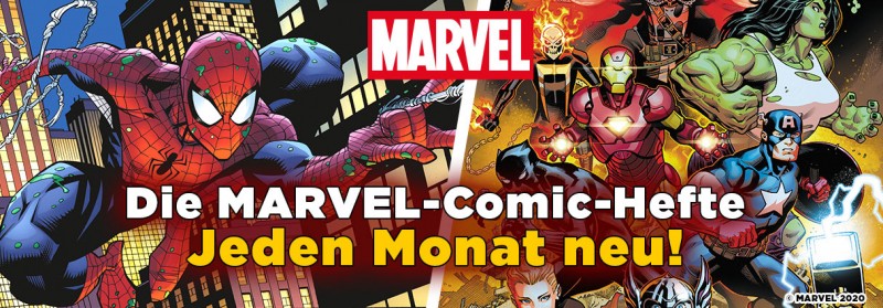 Die Marvel-Comic-Hefte – jeden Monat neu!