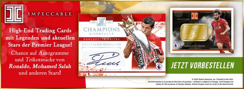 Impeccable Soccer Premier League 2019/2020 - High-End Trading Cards mit Legenden und aktuellen Stars der Premier League!