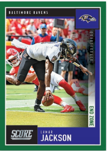 NFL Score 2020 Trading Cards - Lamar Jackson Base-Card