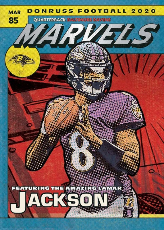 NFL Trading Cards - Donruss Football 2020 - Lamar Jackson Marvels
