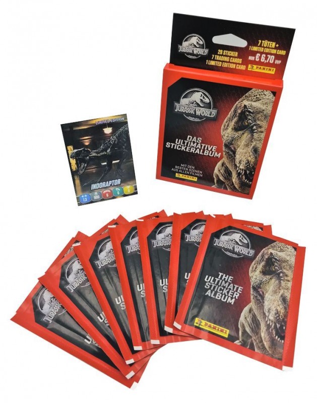 Jurassic World Anthology Blister mit 7 Tüten und 1 von 8 Limited Edition Cards