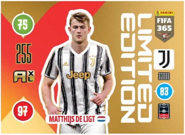 Panini FIFA 365 Adrenalyn XL 2021 Kollektion – LE-Card Matthjis de Ligt Vorne