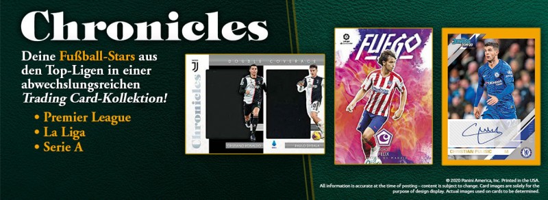 Chronicles Soccer 2019-20 - Deine Fußball-Stars aus den Top-Ligen in einer abwechslungsreichen Trading Card-Kollektion!