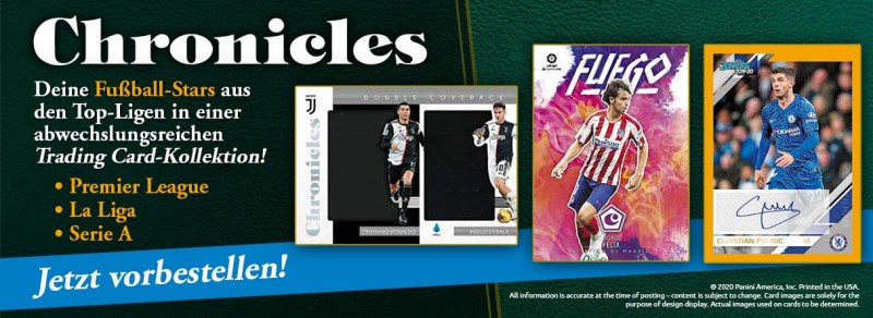 Chronicles Soccer 2019-20 - Deine Fußball-Stars aus den Top-Ligen in einer abwechslungsreichen Trading Card-Kollektion!