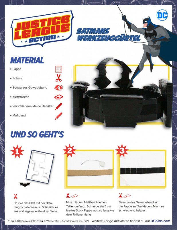 Bastelvorlage DC Batmans Werkzeuggürtel