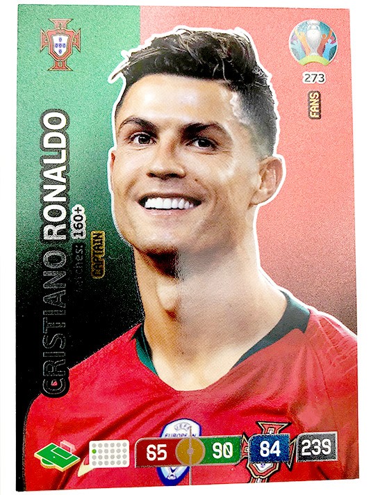 Abbildung von der Cristiano Ronaldo Card der UEFA Euro 2020 Adrenalyn XL