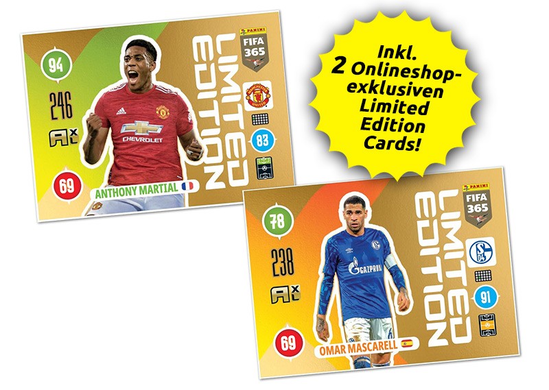 Panini FIFA 365 Adrenalyn XL 2021 - Limited Editon Cards Martial / Mascarell