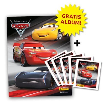 Cars Stickerkollektion - Stickeralbum und 5 Tüten